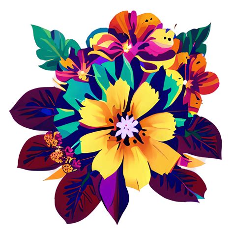 Frida Kahlo Style Flower Design Bright · Creative Fabrica