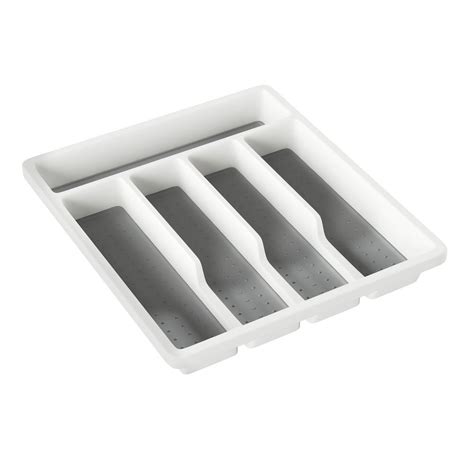 Lavish Home Silverware White 5-Compartment Drawer Organizer-HW0500107 - The Home Depot