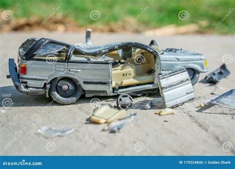 Toy Car Broken into Pieces, Weeks Broken Glass Stock Photo - Image of defective, auto: 179224846