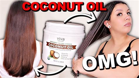 I LEFT COCONUT OIL IN MY HAIR OVERNIGHT | COCONUT OIL FOR HAIR BEFORE AND AFTER RESULTS - YouTube