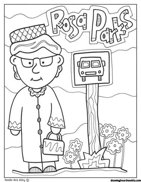 Rosa Parks Coloring Page - Rosa Louise McCauley Parks (February 4, 1913 ...