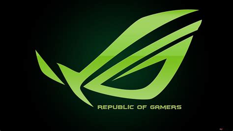 Wallpaper 1920X1080 Rog Green Wallpaper 1920x1080 asus rog republic of gamers logo metal ...