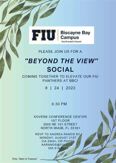 FIU Biscayne Bay Campus "Beyond the View Social" - North Miami Chamber of Commerce