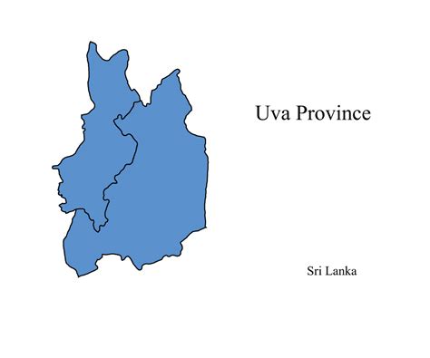 Map of Uva Province, Sri Lanka | vector Outline | Vectoy