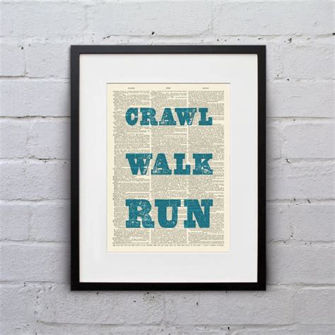 Crawl Walk Run Inspirational Quote Dictionary Page Book - Etsy