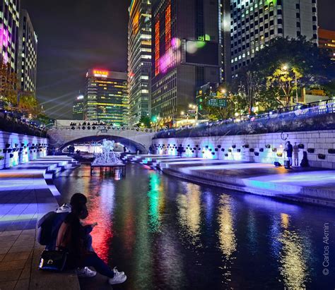 Seoul Lantern Festival, at Cheonggyecheon stream river banks and ...