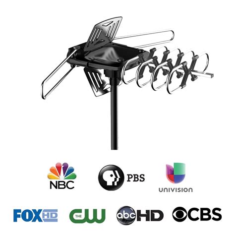 ONN HDTV Antenna Amplified Digital TV Antenna 150 Miles Range 360 Degree Rotation Outdoor ...