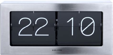 Karlsson Flip Clock Wall Desk Clock Brushed Steel – BigaMart