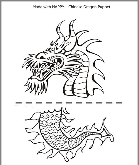 Chinese Dragon Puppet Template