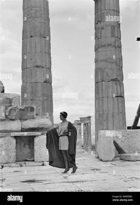 Kanellos dance group at ancient sites in Greece, 1929 Stock Photo - Alamy