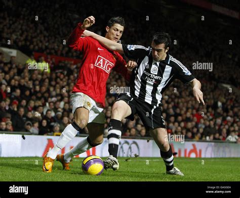 Manchester uniteds cristiano ronaldo newcastle uniteds sanchez jose enrique right hi-res stock ...