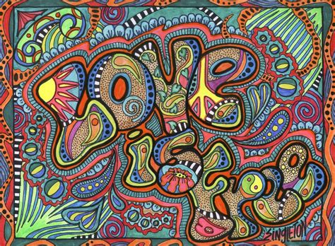 psychedelic, Typography, Love, Hippie, Colorful, Drawing Wallpapers HD / Desktop and Mobile ...