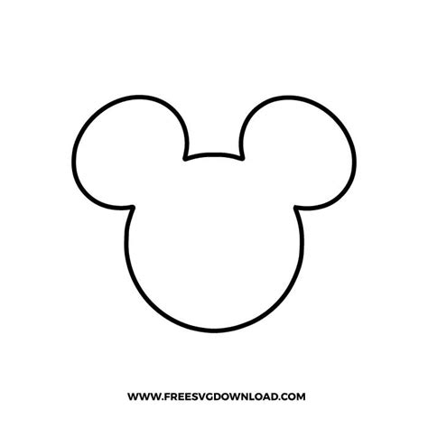 Mickey Head Outline SVG & PNG Free Cut Files | Free SVG Download