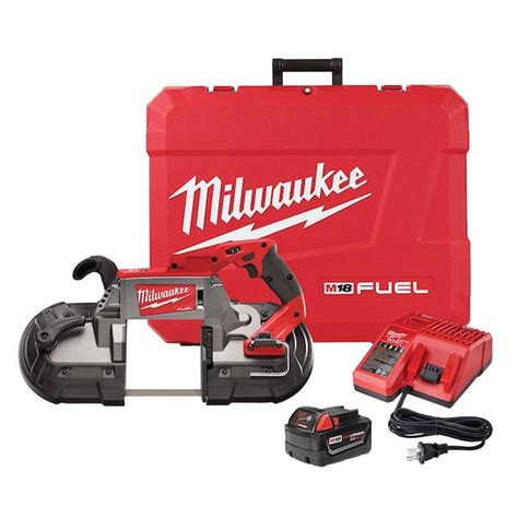 Milwaukee M18 FUEL 18-Volt Lithium-Ion Brushless Cordless Deep Cut Band Saw with One 5.0 Ah ...