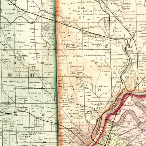 Vintage Map of Butler County, Ohio 1855 by Ted's Vintage Art