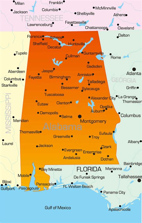 Map Of Alabama Printable Alabama Map Printable Al Map - vrogue.co