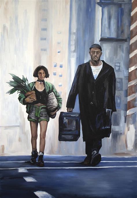 Leon & Matilda with aglaonema Painting by Victoria Medvedskya | Saatchi Art