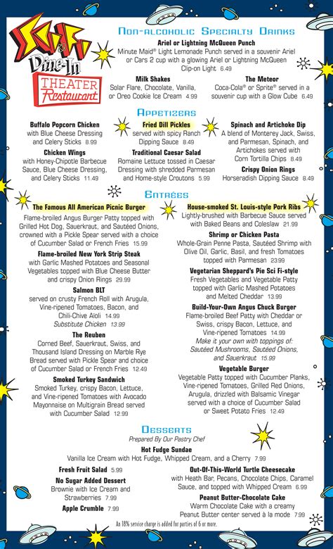 NEWS: Sci-Fi Dine-In Theater Menu Changes - A Cup of Charming