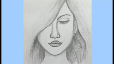 How to Draw a beautiful Girl face step by step easy - YouTube