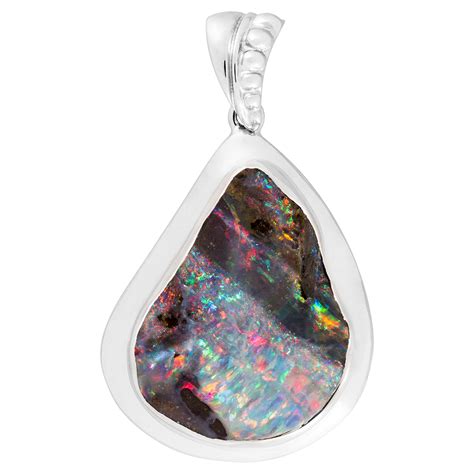 Boulder Opal Pendant set in Sterling Silver (PE011) - Opal Copying Company Pty Ltd