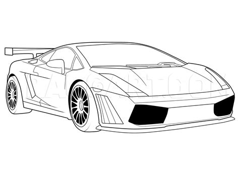 How To Draw A Lamborghini, Step by Step, Drawing Guide, by Dawn | Lamborghini cars, Race car ...