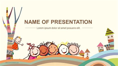 Happy Children PowerPoint template for Education | Free powerpoint ...