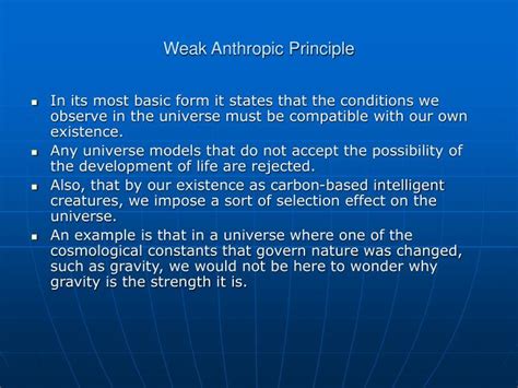 PPT - The Anthropic Principle PowerPoint Presentation - ID:2707003