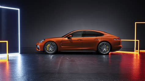 Desktop Wallpaper Orange Porsche Panamera, Side View, Hd Image, Picture ...