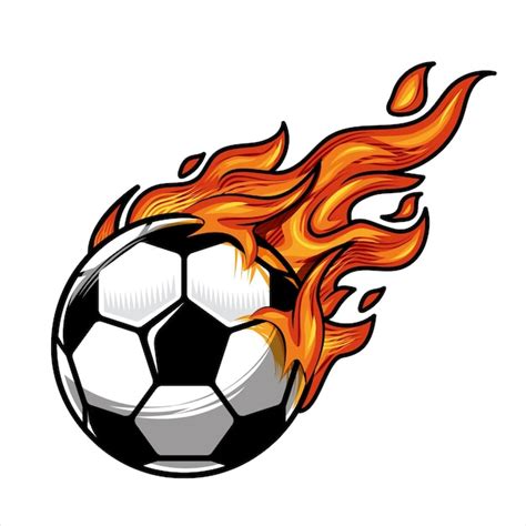 Premium Vector | Soccer ball on fire Vector illustration