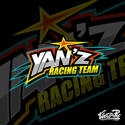 Racing team design sticker free vector