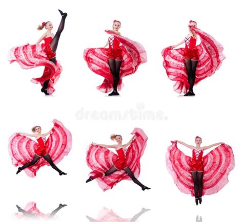 Girl in Red Dress Dancing Dance Stock Image - Image of dancer, culture ...