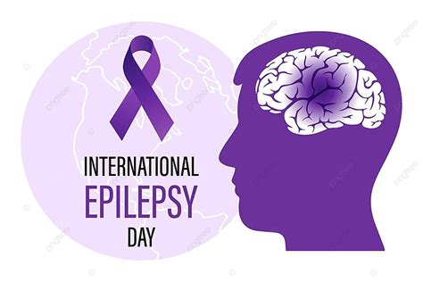 Epilepsy Awareness Brain Silhouette On World Map Medical Banner Event ...