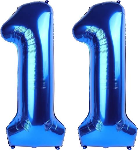 Amazon.com: 40 Inch Navy Blue Number 11 Balloons Large Foil Mylar ...