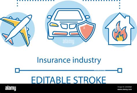 Insurance industry concept icon. Life, property insurance. Risk management. Protection from air ...