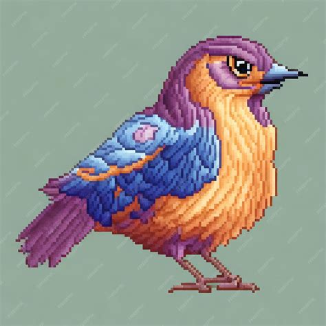 Premium AI Image | pixel art bird