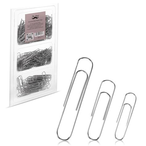 Buy Mr. PenPaper Clips, 450 Pack, Silver, Paper Clips Assorted Sizes, Paperclips, Paper Clip ...