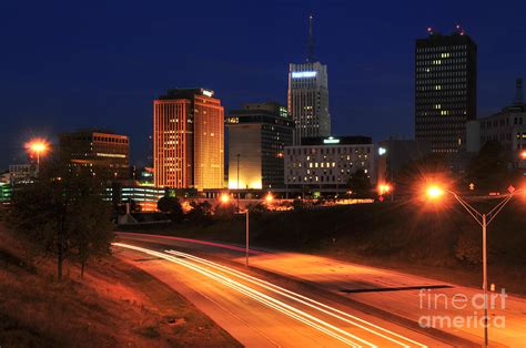 D1U-140 Akron Ohio night skyline photo Photograph by Ohio Stock Photography Art Prints - Fine ...