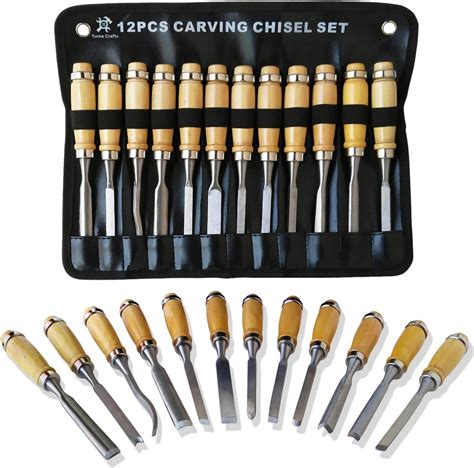 Professional Wood Carving Chisel Set - 12 Piece Sharp Woodworking Tools ...