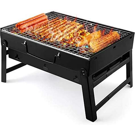 Charcoal Grills Barbecue Portable BBQ Stainless Steel Folding Grill Tabletop Outdoor Smoker BBQ ...