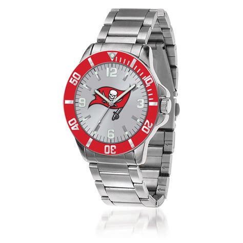 Men's 46mm NFL Tampa Bay Buccaneers Stainless Steel Key Watch | Ross-Simons