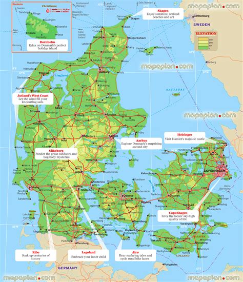 Copenhagen map - Copenhagen location on the map of Denmark, Europe - Places worth visiting in ...