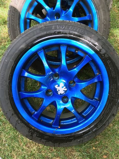 Peugeot / Citreon Alloys - 15inch 4x108 - 195/50/15 tyres - Candy Blue ...