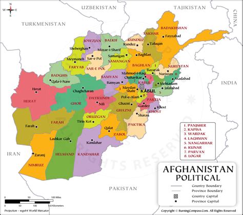 Afghanistan Province Map, Afghanistan Political Map