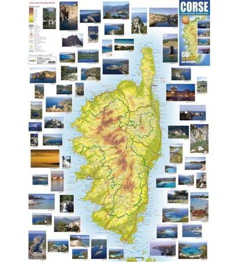 Road map tourist image of the Corsica