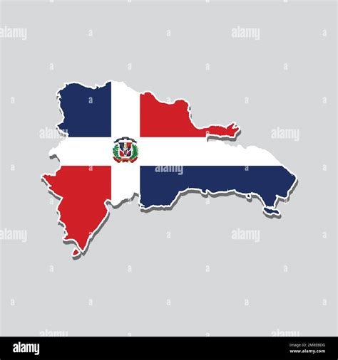 An illustration of the flag of Dominican Republic on a Dominican Republic map Stock Vector Image ...