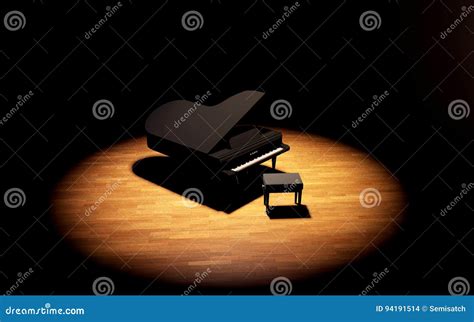 Grand Piano on the Stage of Concert Hall Stock Photo - Image of chair, recital: 94191514