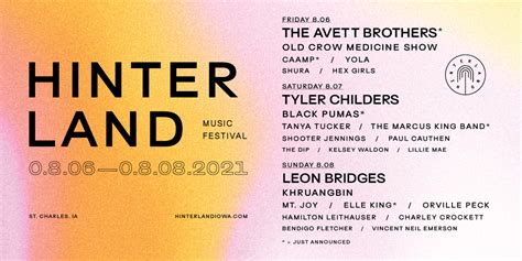 Hinterland Music Festival - St. Charles, Iowa • August 6-8, 2021