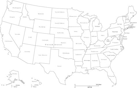 Map Of Usa Black And White Printable - Printable Word Searches
