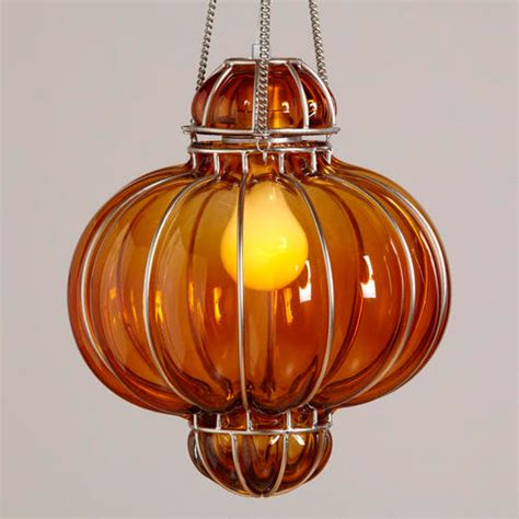 Orange Glass Venetian Pendant - Traditional - Pendant Lighting - by Cost Plus World Market