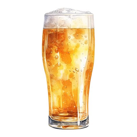 Watercolor Beer Glass Isolated Illustration Ai Generative, Mug, Drink, Beer PNG Transparent ...